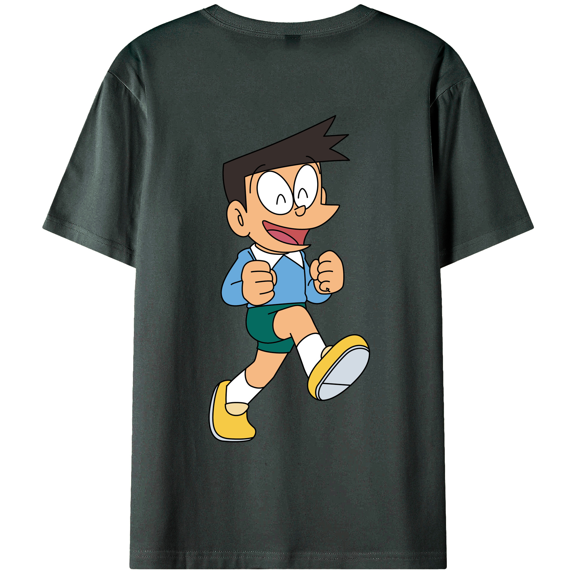 （画像用） ドラえもん 骨川 スネ夫 Doraemon Honekawa Suneo 綿100％ メンズ半袖Tシャツ（バックプリント） 通気性